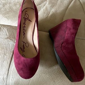 Burgundy Suede Wedge